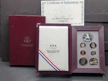 1992-S U.S. Mint Prestige Set in OGP w/ COA - Olympic Baseball Commem Silver Dollar