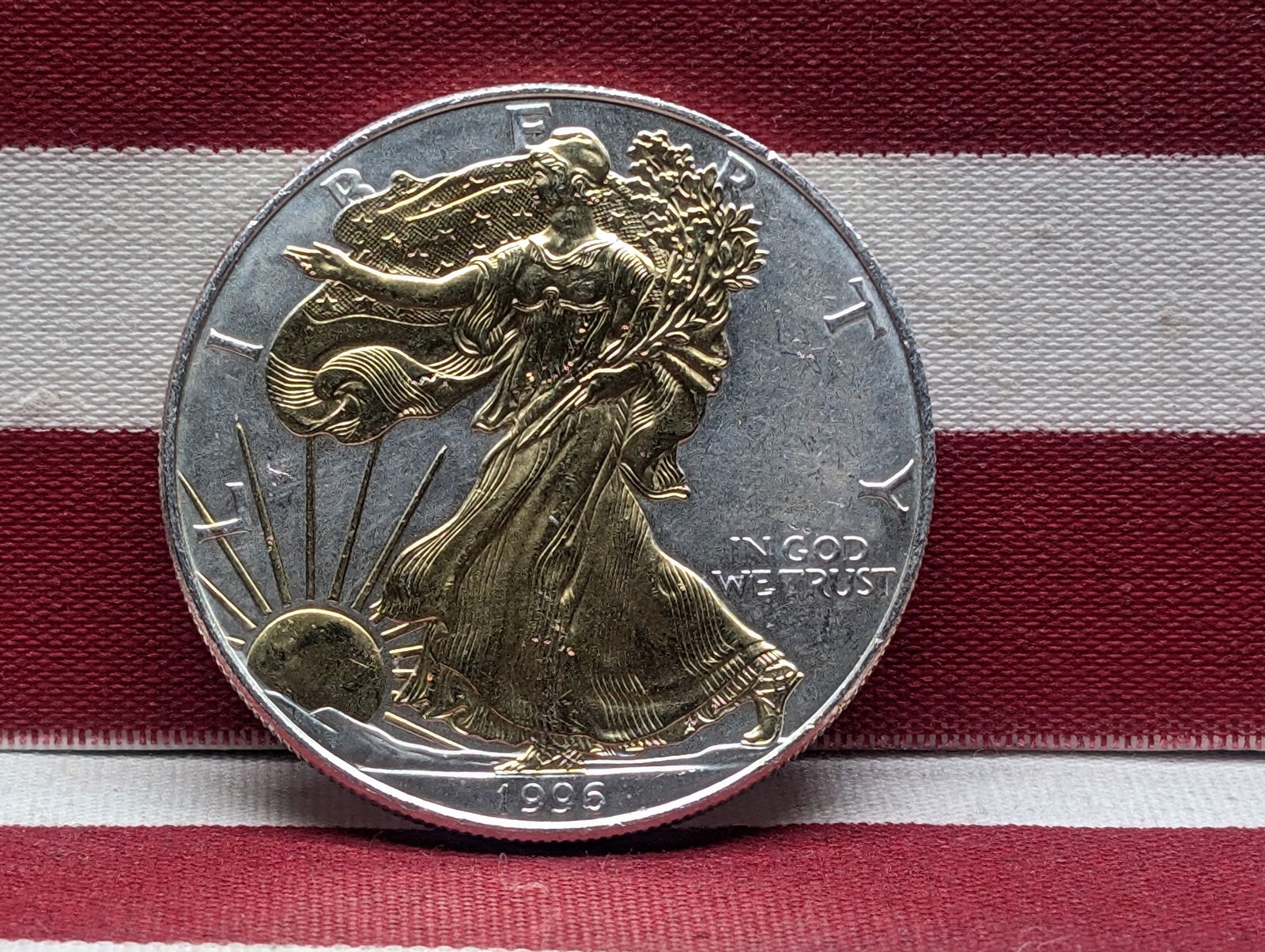 Gold *LAYERED LIBERTY* 1996 American Silver Eagle, Key Date (1 of 2)