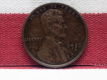 1926-S Lincoln Cent. XF. Semi-Key and very hard to find.