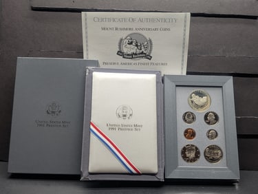 1991-S U.S. Mint Prestige Set in OGP w/ COA - Mount Rushmore Commem Silver Dollar