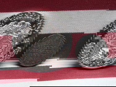 1865-A Prussia 2 1/2 Silber Groschen 37.5% Silver 3.24 Gr. & 1974 PROOF Panama 1 Balboa 90% Silver