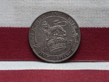 1902 Great Britain Silver Shilling. XF. Another scarce one in this grade. 92.5% Silver