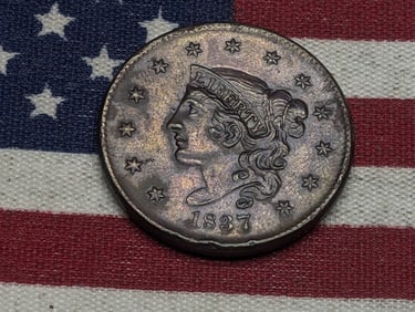 **AU** 1837 Coronet Head Large Cent
