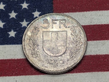 1940-B Switzerland .835 Silver 5 Francs. Choice BU.