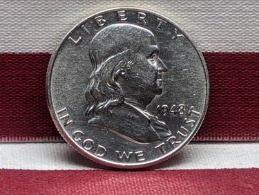 1948 Franklin Silver Half Dollar **AU/UNC**, First Year