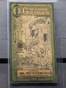 1/1000th Troy Oz. 24k PURE GOLD 2024 $1.00 New Hampshire Goldback