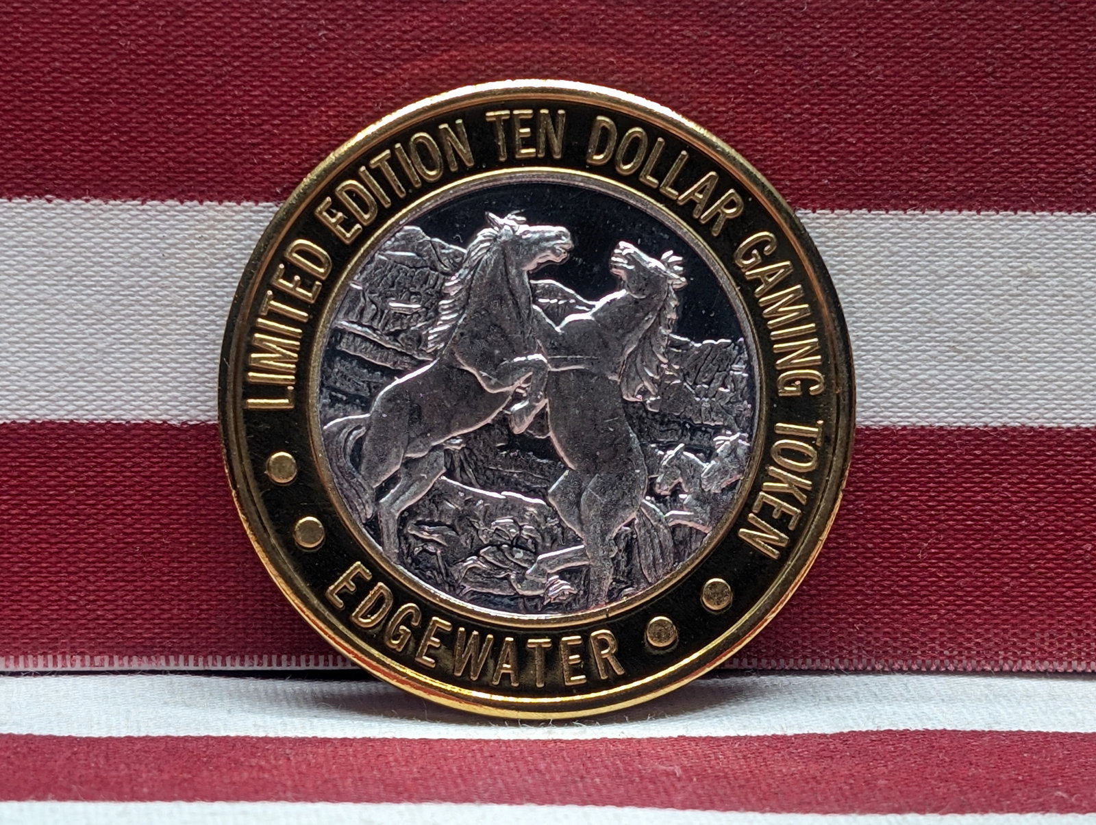 Limited Edition .999 FINE SILVER Center Edgewater Casino $10 Gaming Token in Capsule: Limited Edition .999 FINE SILVER Center Edgewater Casino $10 Gaming Token in Capsule