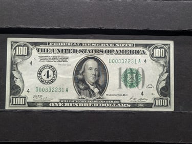 1928 Series $100.00 Federal Reserve Note **XF**, Lower S.N.