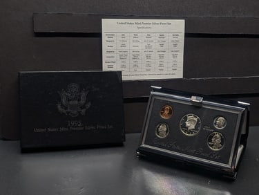 1995-S U.S. Mint Premier Silver Proof Set in OGP w/ COA, Key Date Set