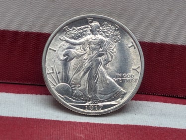 **BU** 1917 Walking Liberty Half Dollar