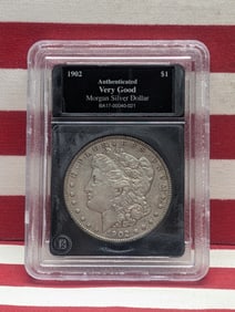 1902 Morgan Silver Dollar - Slabbed Authenticated VERY GOOD
