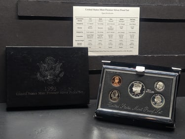 1993-S U.S. Mint Premier Silver Proof Set in OGP w/ COA