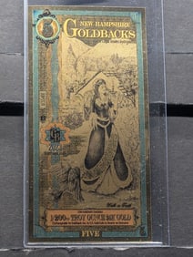 1/200th Troy Oz. 24k PURE GOLD 2023 $5.00 New Hampshire Goldback