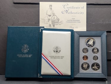 1995-S U.S. Mint Prestige Set in OGP w/ COA - Civil War Battlefield Commem Silver Dollar