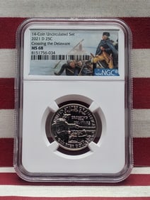 2021-D Crossing the Delaware Quarter - NGC MS68