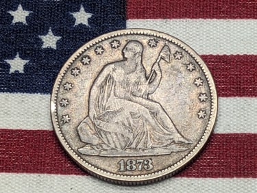 **VF** 1873 w/ No Arrows & Closed 3 Seated Liberty Half Dollar