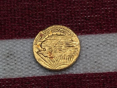 24k SOLID GOLD 1908 American Eagle Commemorative Miniature Round