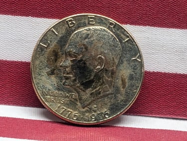 Gold *LAYERED* 1776-1976-D Eisenhower Bicentennial Dollar
