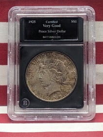 1925 Peace Silver Dollar - Slabbed Certified VERY GOOD