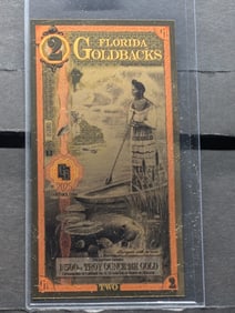 1/500th Troy Oz. 24k PURE GOLD 2025 $2.00 Florida Goldback