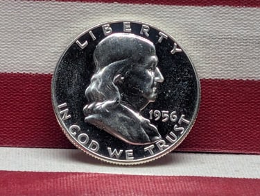 1956 PROOF Franklin 90% Silver Half Dollar