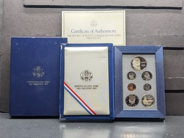 1993-S U.S. Mint Prestige Set in OGP w/ COA - Bill of Rights Commem Silver Dollar & Silver Half