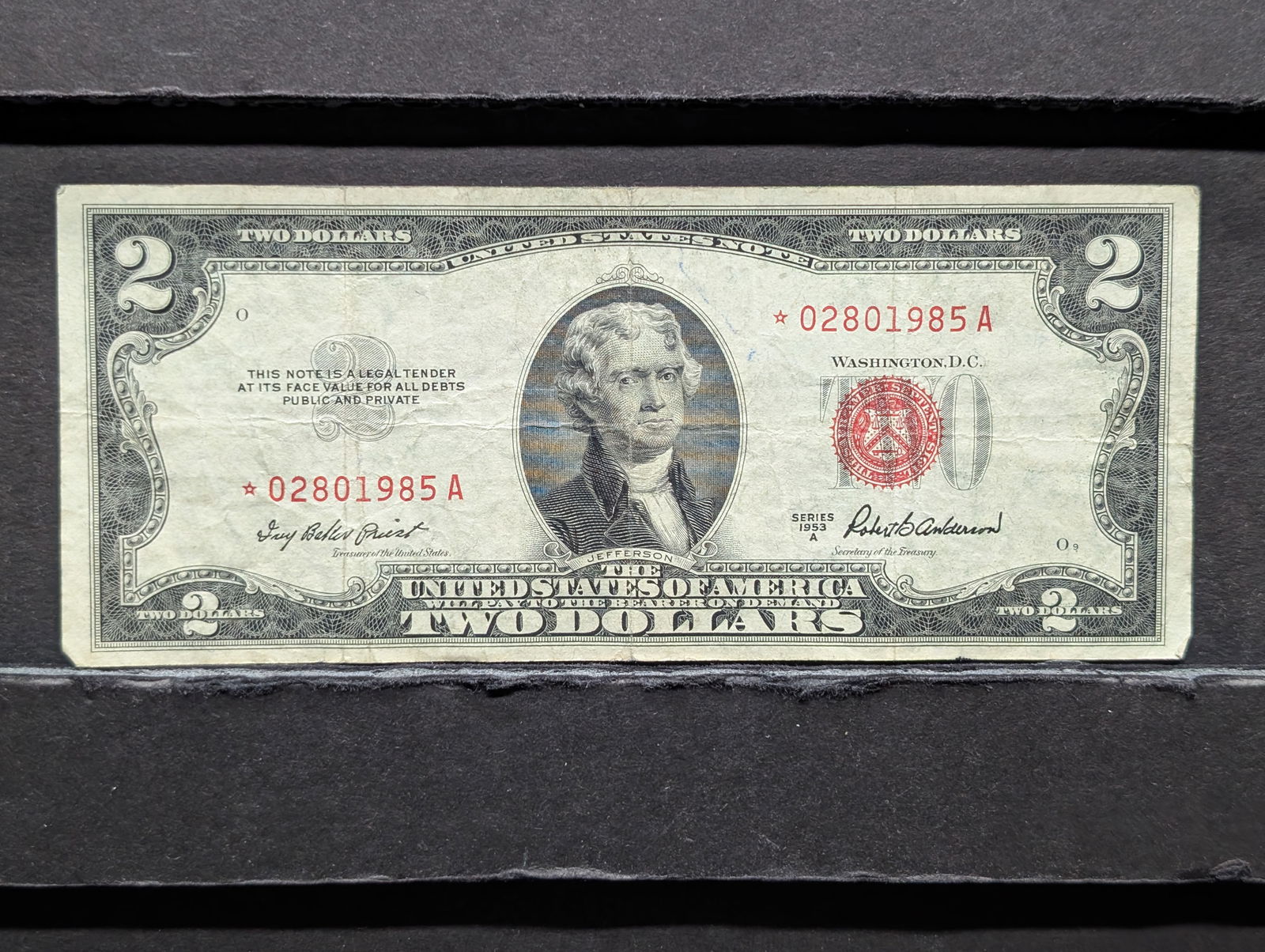 1953 A $2 Red Seal Star U.S. Note (1 of 3)