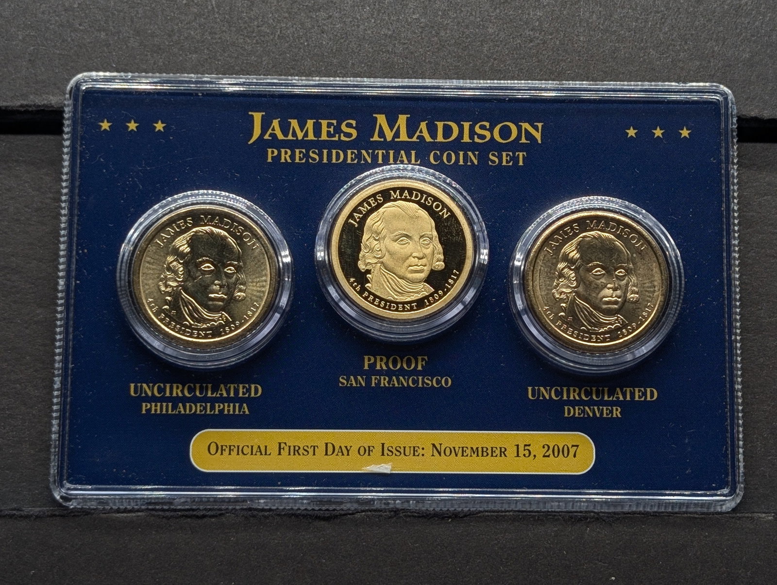 2007 P, D, & S James Madison Presidential Coin Set: 2007 P, D, & S James Madison Presidential Coin Set