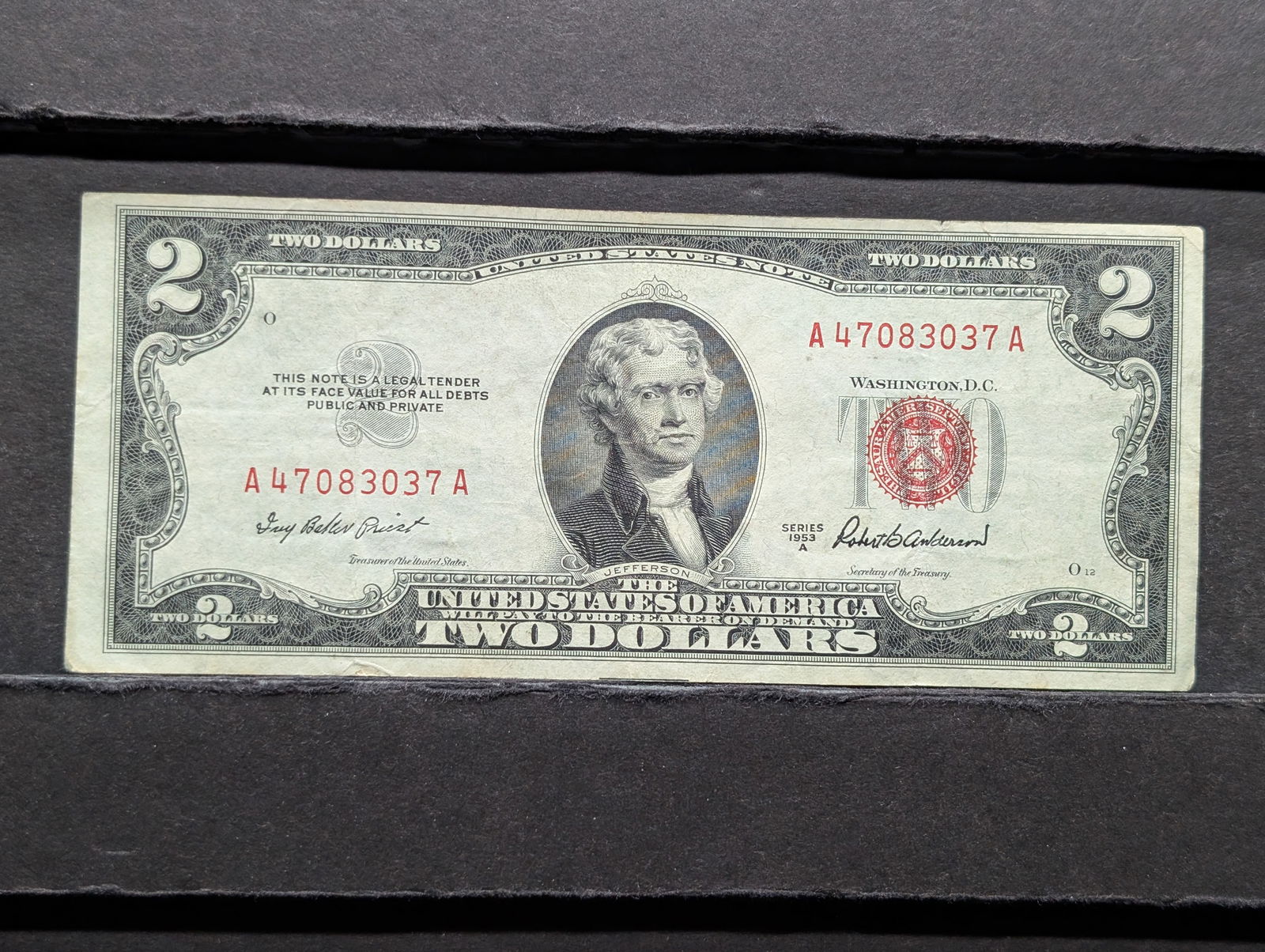 1953 A $2 Red Seal U.S. Note (1 of 3)