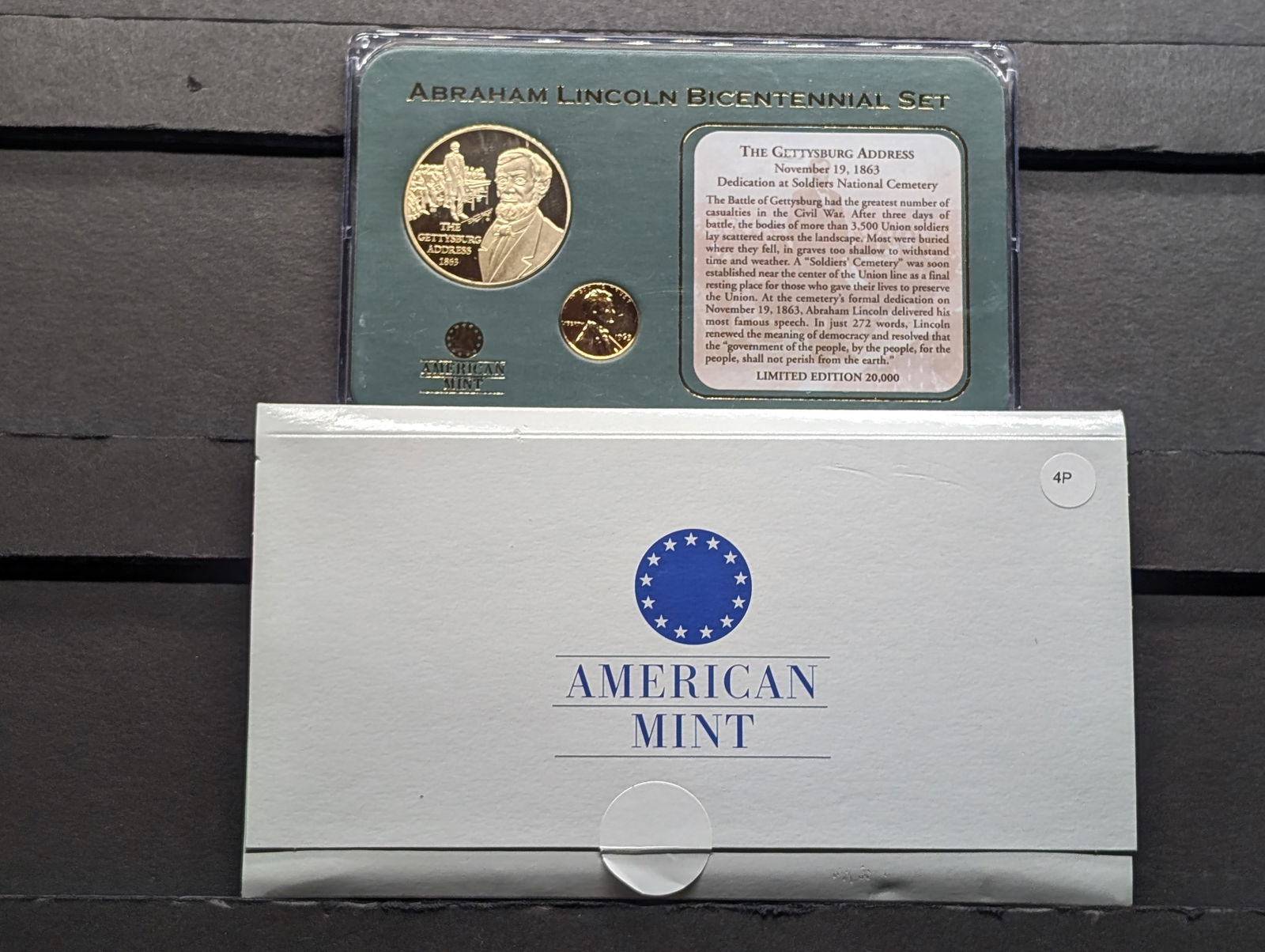 Abraham Lincoln Bicentennial Set with Gold Plated 1963 Penny (1 of 5)