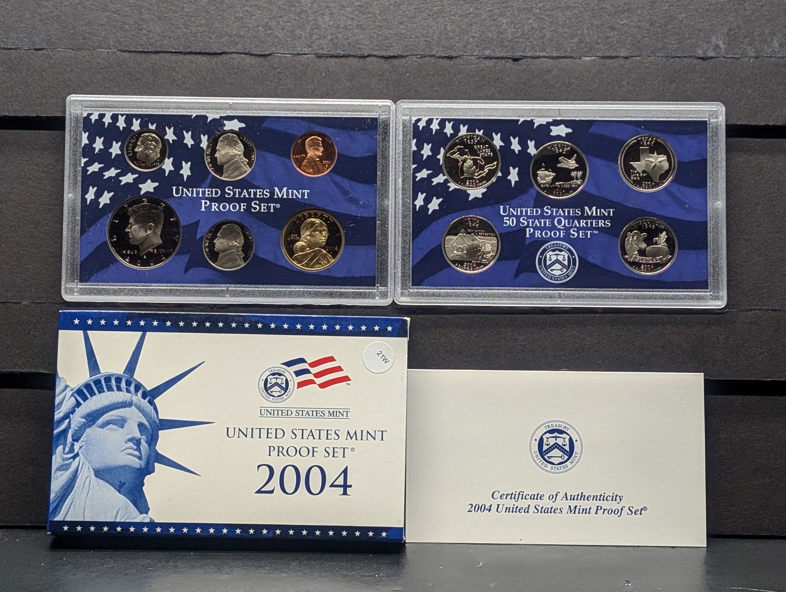 2004-S US Proof Set W/State Quarters in OGP w/ COA, 11 Coin Set (1 of 7)