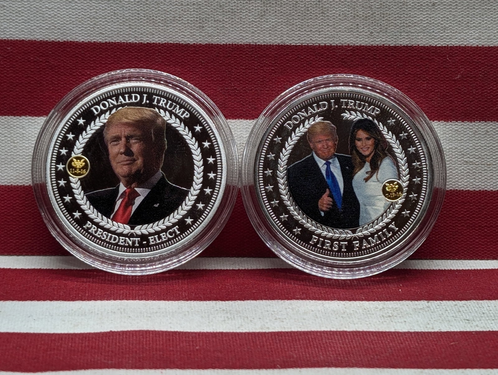 Donald Trump 2017 President Elect & First Family Silver Plated Coins: Donald Trump 2017 President Elect & First Family Silver Plated Coins