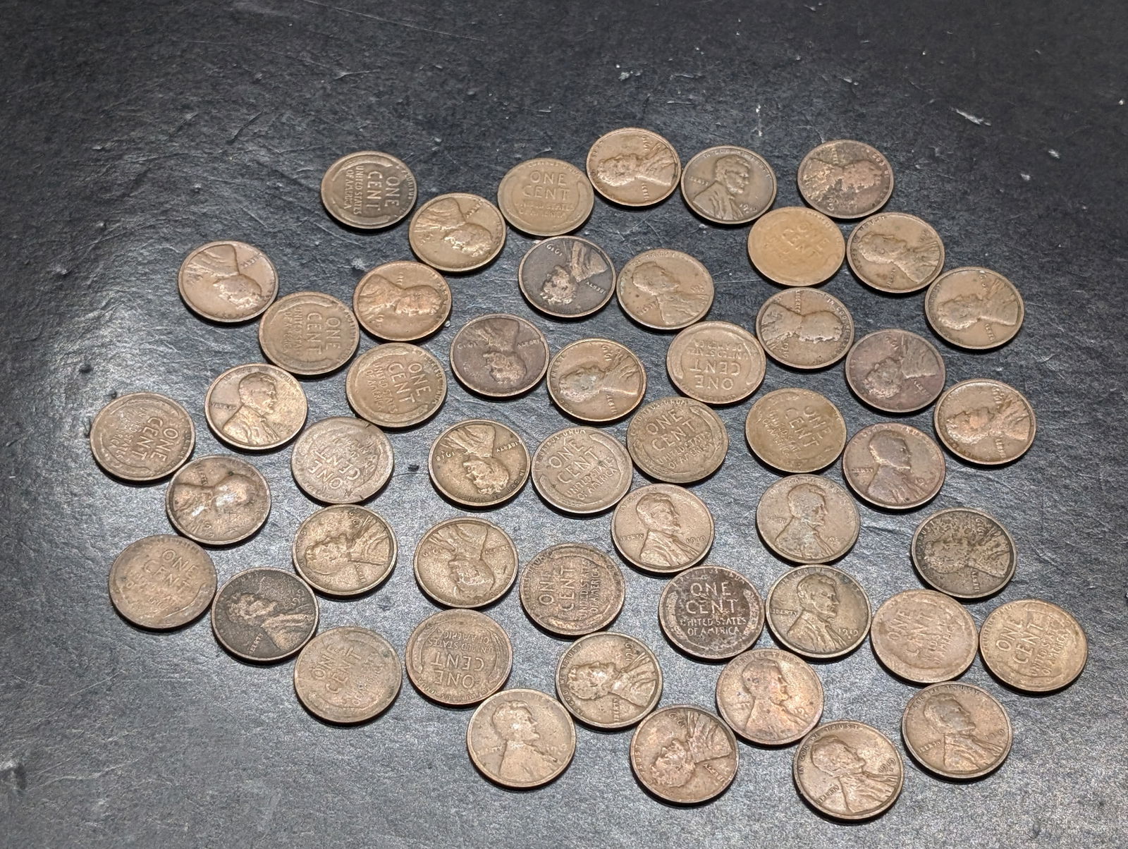 50 1919-D Lincoln Head Wheat Cents. (1 of 6)