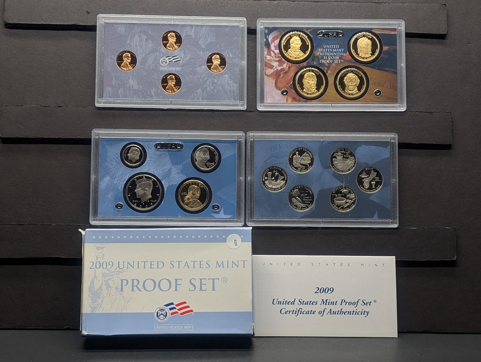 2009-S US Proof Set includes the DC & Territorial Quarters, Presidential Dollars, Three Sisters Sac. (1 of 8)