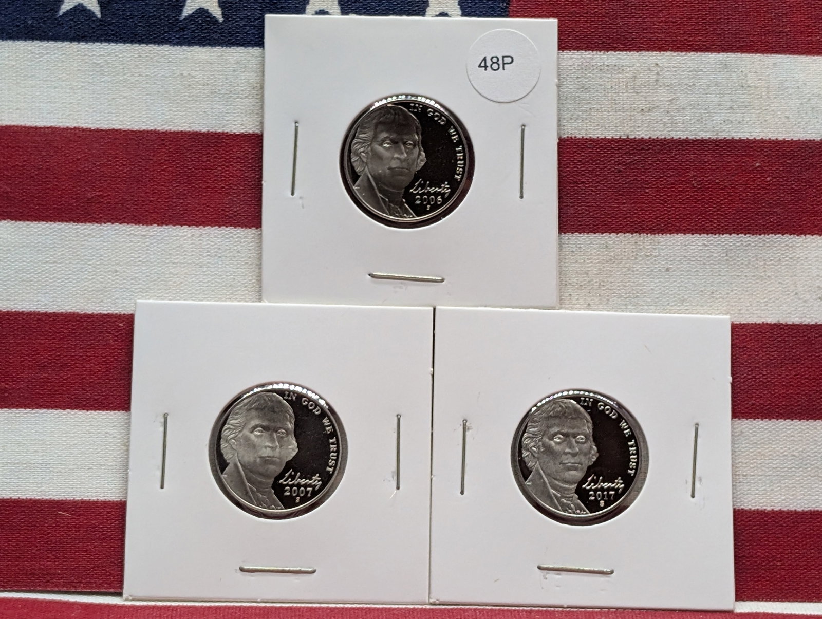 2006-S, 2007-S, & 2017-S Proof Jefferson Nickels: 2006-S, 2007-S, & 2017-S Proof Jefferson Nickels