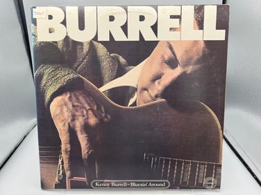 Kenny Burrell: Bluesin' Around (1983), promo stamp on back cover