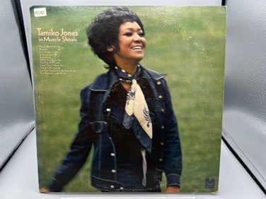 Tamiko Jones: Tamiko Jones In Muscle Shoals (1970), white promo label, promo sticker on back cover