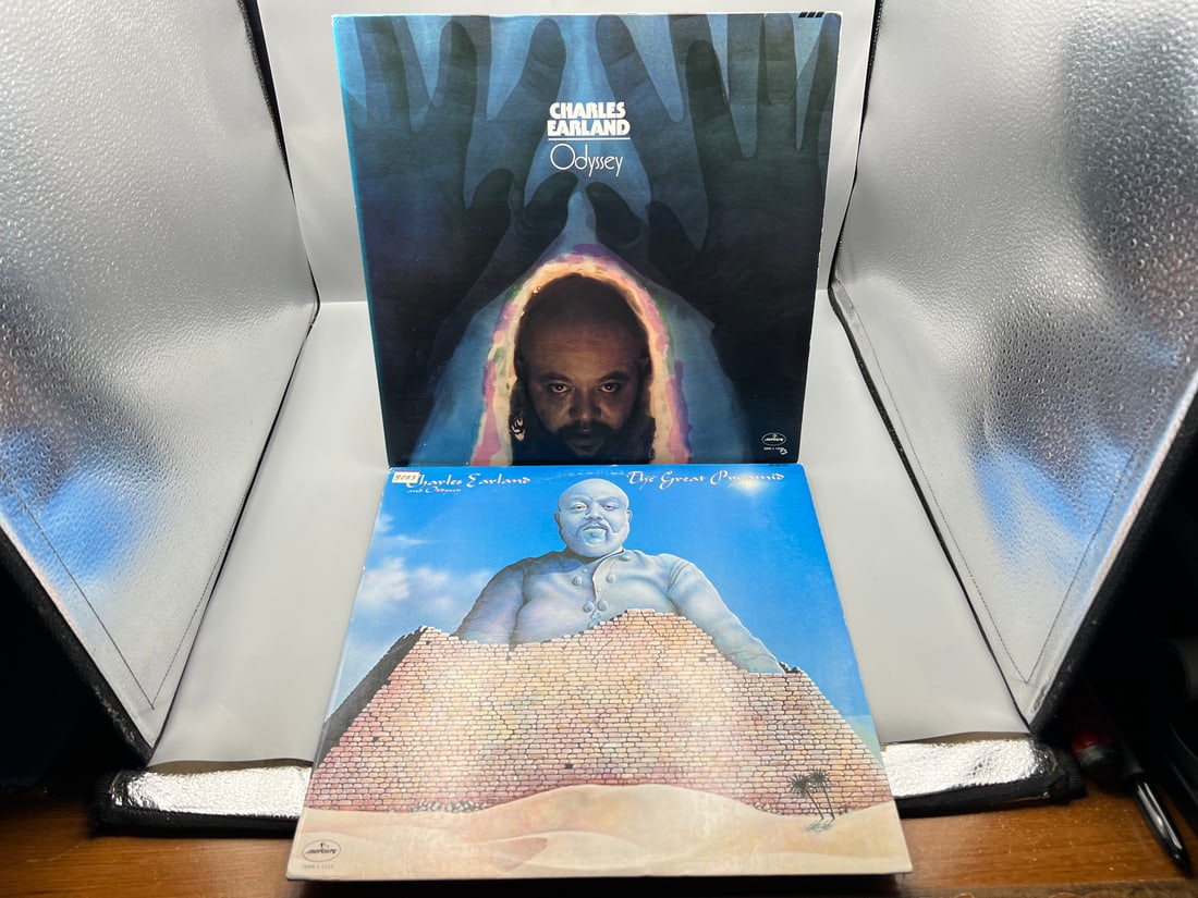 Charles Earland (2 LP Lot): Odyssey (1976), promo hole in cover; and The Great Pyramid (1976),: Charles Earland (2 LP Lot): Odyssey (1976), promo hole in cover; and The Great Pyramid (1976), promo stamp on back cover - Records have not been tested by the auction house for play quality. All items
