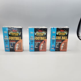 (3) 1993 Topps Stadium Club Football Sealed High Number Sets - Jerome Bettis, Drew Bledsoe RCs