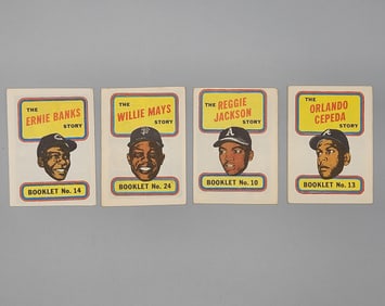 (4) 1970 Topps Booklets - Mays, Jackson, Cepeda,Banks, All HOF