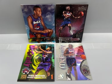 Lot of (4) Tracy McGrady Basketball Rookie & 2nd Year Cards - Varying Conditions