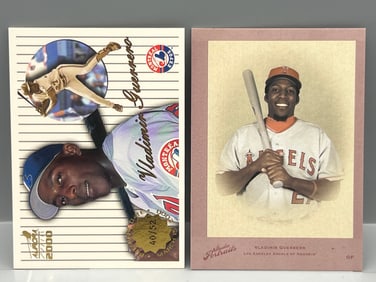2000 Pacific Aurora Vladimir Guerrero Remember The Date #/52 & 2005 Leaf Certified Material Vladimir