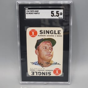 1968 Topps Game Mickey Mantle #2 SGC 5.5 HOF