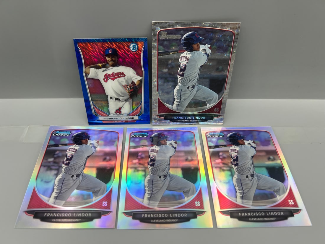 Lot of (5) Francisco Lindor Baseball Prospect/RC Parallel Cards (1 of 2)