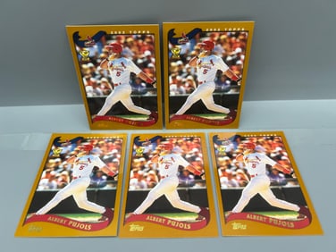 Lot of (5) 2002 Topps Albert Pujols RC Cup 2nd Year #160