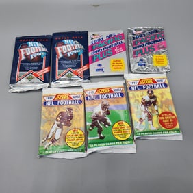 (7) NFL Football Wax Packs From 1990-91