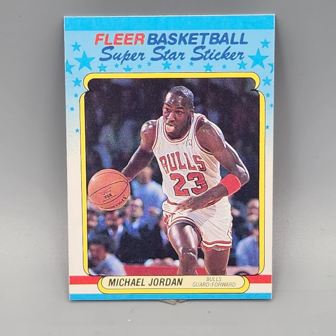 1988 Fleer Sticker Michael Jordan #7 HOF (1 of 2)