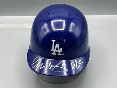 Actor George Lopez Los Angeles Dodgers Baseball Signed Mini Helmet W/ Stand - No COA