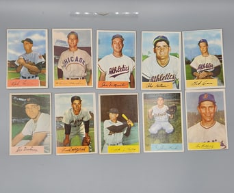 (10) 1954 Bowman Baseball Cards - No Creases