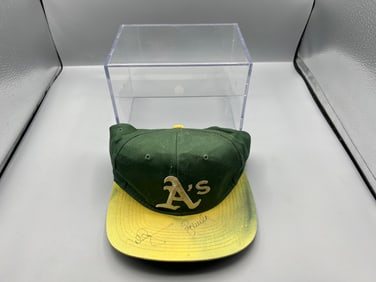 Mark McGwire & Bob Welch Oakland Athletics Baseball Signed Hat W/ Case - No COA